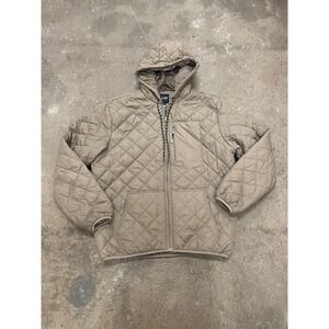 Mack Russo Jacket Mens Large Tan Khaki Quilted Hooded Full‎ Zip Insulated Puffer
